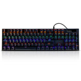 Wired Mechanical Gaming Keyboard with Blue Switch, 104-Key Full Size RGB Back Model