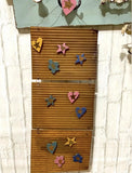 Rusty Metal Farmhouse Hanging Photo Note Magnet Board W/ Magnets NEW Model