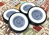 Resin 15-Inch ??Chrome Reverse?? Wheels, W/ Wide Whitewalls,1/24 1/25 Scale Model