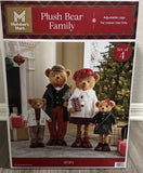 Member's Mark Plush Bear Family Set 4 Christmas Holiday Decorations Decor Model