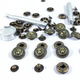 15 Sets Lion Leather Buttons - Bronze Snaps and Fastener Kit Tool for Handmade Model