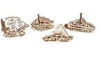 Ship Fidgets Set of 4 3D Wood Model Kit UGEARS New Model