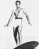 ELVIS PRESLEY 8X10 GLOSSY BW PHOTO ON SURF BOARD Model
