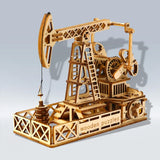 Wood Trick Oil Pump Jack Mechanical Building Model Kit 3D Wooden Puzzle DIY Gift Model