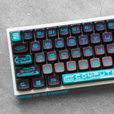 Gray Cyan Keycaps set PBT Dye Sublimation for Cherry MX Mechancial Keyboards Model