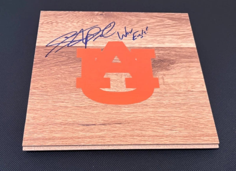 STEVEN PEARL AUTOGRAPHED CUSTOM AUBURN 8X8 FLOOR BOARD WCOA Model