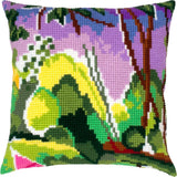 DIY Printed Cross-Stitch Cushion Kit "Riverbank, H. Matisse", 16x16" / 40x40 cm Model