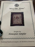Homespun Samplar  Bless Our Home Counted Thread Pattern And Floss Model