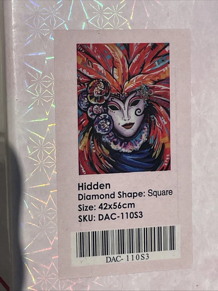 Diamond Art Club DIY Square Art Kit HIDDEN MASK Fantasy Feathers OPEN BOX NEW Model