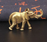 Hot Brass Elephant Animal Statue Small Sculpture Tabletop Figurine Home Decor Model