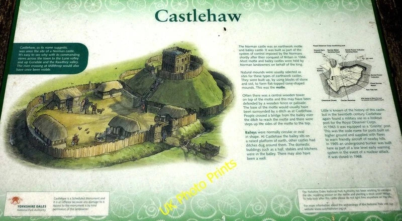 Photo 6x4 Castlehaw information board Sedbergh Diagram and information re c2015 Model