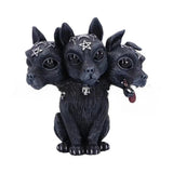 Mini Cerberus Occult Pentagram Figurine Gothic Witchcraft Resin Statue 4 Inch Model