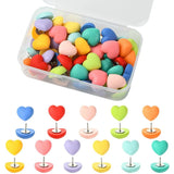 50pcs Thumb Tacks Heart Push Pins Decorative for Cork Board Photo Note Display Model