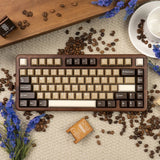 Brown Coconut Latte Cherry Profile PBT+PC Material Doubleshot Keycap Set Model