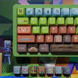 Cute Block Sandbox Game Style PBT Dye Sublimation Cherry Profile Keycap Set Model