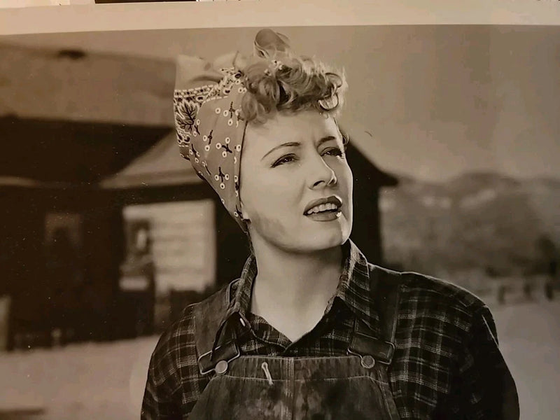 Beauty IRENE DUNNE Farmer Overalls LADY IN A JAM 1942 First Photo Board Estate Model