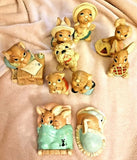 10 Pendelfin Rabbits Made In England Hand Painted Stonecraft Bunny Figurines Vtg Model