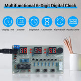 AT89C2051 Chip 6-Digit DIY Digital Electronic Alarm Clock DIY Kit for Soldering Model
