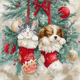 Letistitch counted cross stitch kit "Christmas Naps", 24x24cm Model