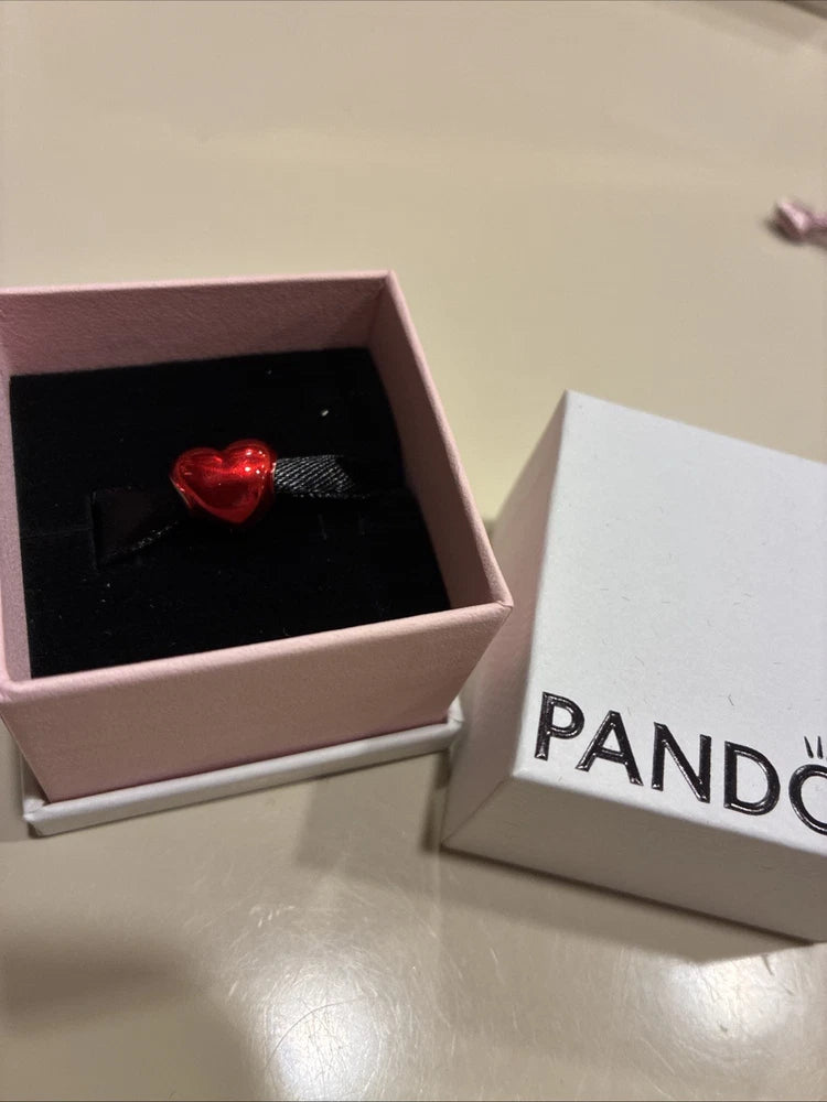Pandora S925 Ale Metallic Red Heart Charm Charms