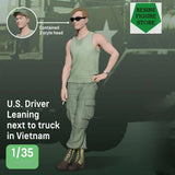 1/35 Resin Figure Model US Driver Soldier, Vietnam War, Unpainted (2 heads) Model