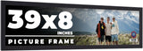 39x8 Frame Black Real Wood Picture Frame Width 0.75 inches | Interior Frame Dept Model