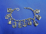 GRANDMA GRABE'S BEAUTIFUL VINTAGE GOLD TONE 10 COMMANDMENTS 1 OZ BRACELET Charms