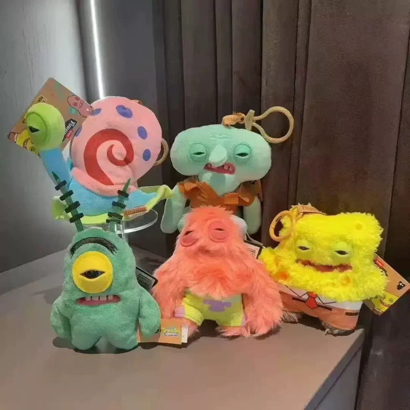 SpongeBob Fuggler Plush Pendant, Cute Ugly Teeth Monster Keychain Model
