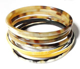 7pcs Handmade Natural Boho Women's Bracelet - Real Horn Jewelry Bangle for Women Charms