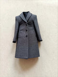 1/6 Scale Male Grey / Black Long Coat Clothes Model Fit 12