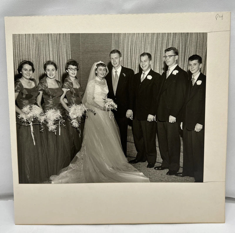 Wedding Couple Photo Vintage Black White 2 on each board 7 1/2" x 9 1/2" p4 Model