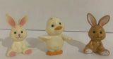 Vtg Russ Berrie & Co Miniature Easter Bunnies & Baby Chick Duckling Figurines Model