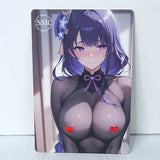 Raiden Black Waifu Card Anime Girl Wall Art Oversized Board A5 Model