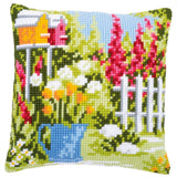 Vervaco Cross stitch cushion kit In my garden, stamped, DIY Model