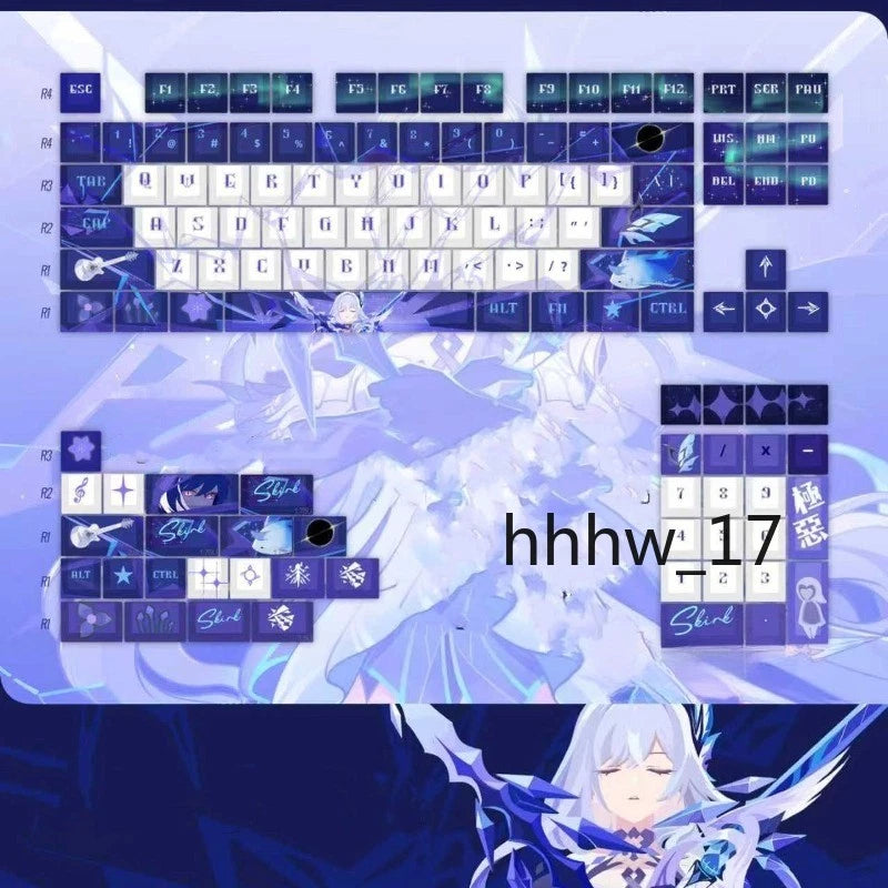 Genshin Impact Skirk Key Caps PBT Keycaps Set for MX Mechanical Keyboard Model