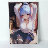 Ayaka Handcuffed Premium Waifu Card Anime Wall Art Oversized Board A5 Model
