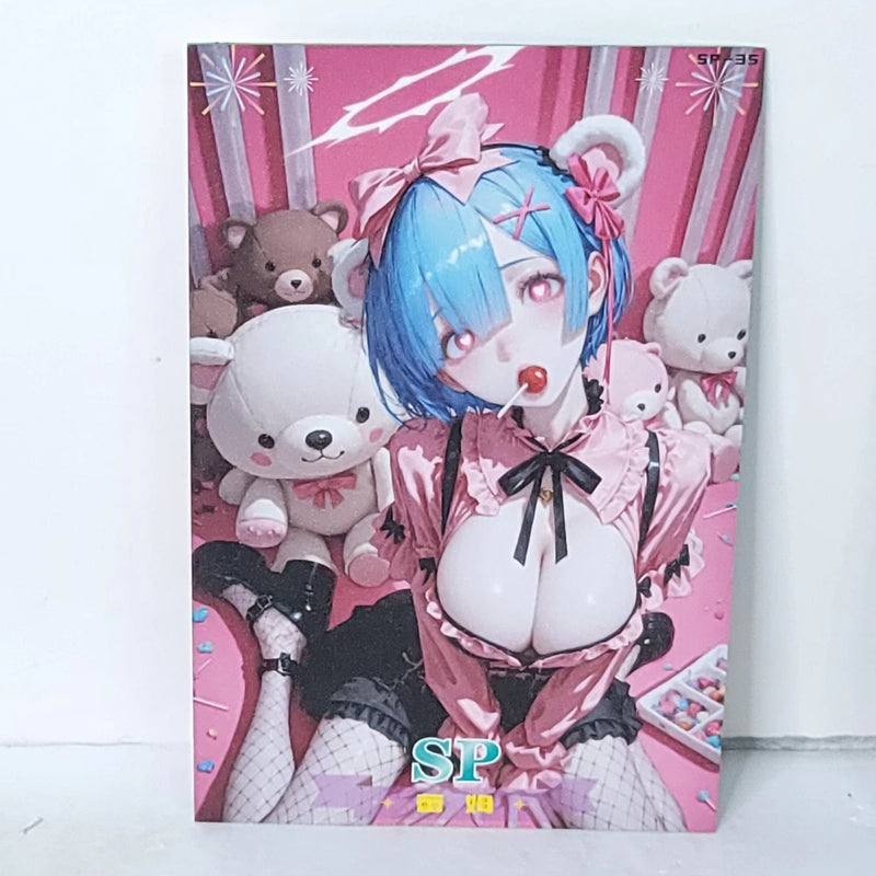 Rem Waifu Card Anime Lollipop Girl Matchmaker Wall Art Oversized Board A5 Model