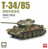 1/72 T34/85 Medium Tank Assembly Tank Model Multiple Water Glue Free Assembly Model