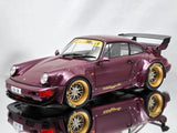 Solido RWB Porsche 911 (964) Hekigyoku 2022 Purple & Gold Diecast Model Car 1:18 Model