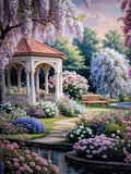 Printed Cross Stitch Pavillion Landscape 11ct 35x45cm 32 Colors Toolkit Bag Model