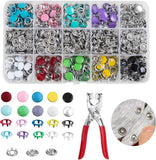 200 Sets Metal Snap Buttons Kit with Fastener Pliers Press Tool - 800 PCS 9.5Mm Model