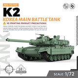 MRY-SFW SS72797 1/72 25mm Military Model Kit Korea K2 Main Battle Tank Model