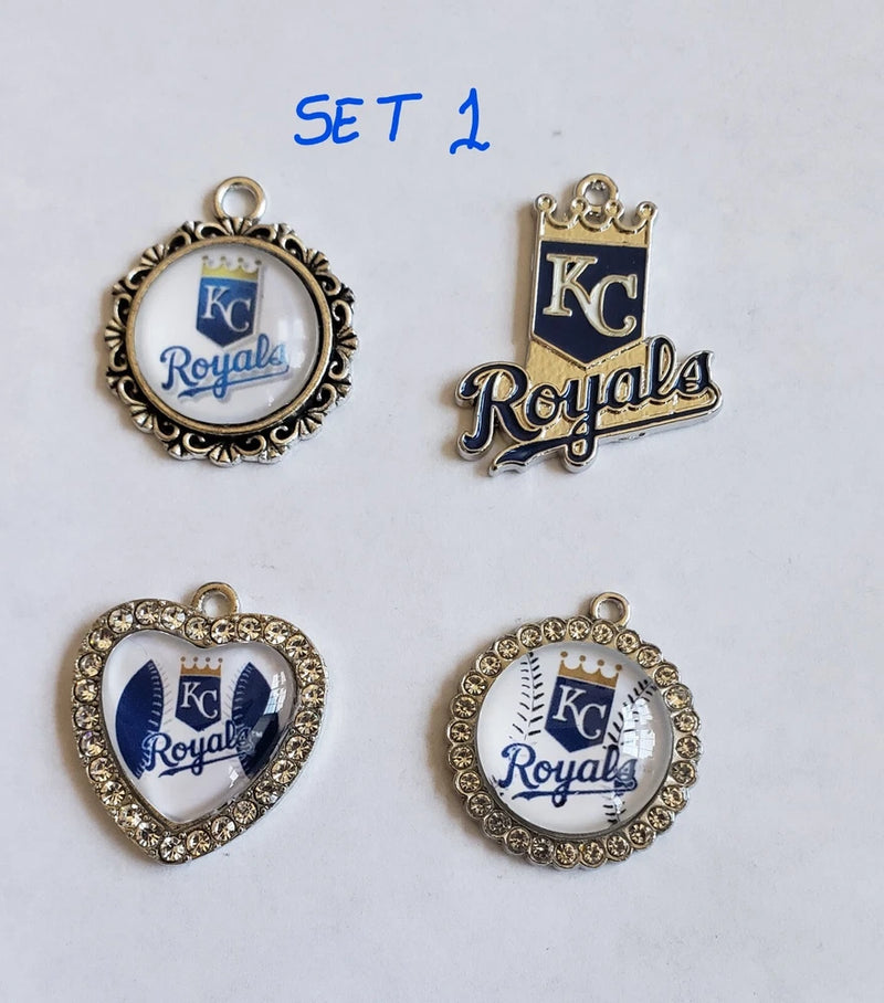 Sale set of 4pcs of good quality charms, nice designs of Royals KC Baseball team Charms