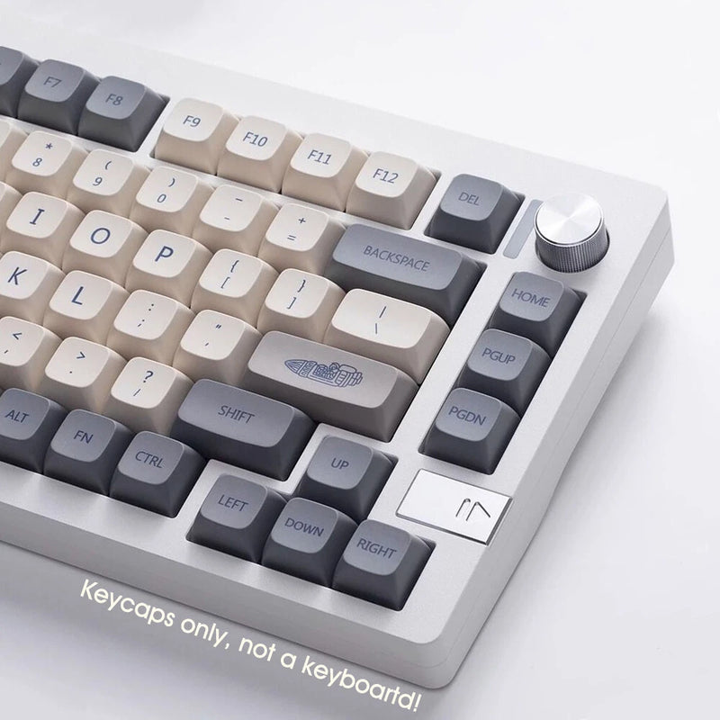 Retro Gray White PBT Keycap Set Dyesub XDA Profile for Cherry MX Mechanical Keyb Model