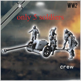1/35 Scale WwII Pak 40 75mm Anti-tank Gun Five Crew Members Resin Figure Model Model