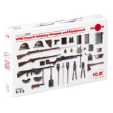 ICM 35681 Plastic model kit Scale 1:35 WWI French infantry weapon and equipment Model
