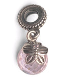 PANDORA Morning Butterfly Pink Crystal Dangle Bead Charm 791258 Retired ALE ?? Charms