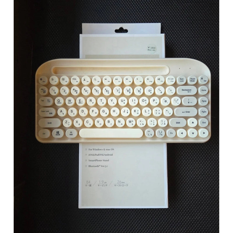 Round Keycap Wireless JAPANESE Character Keyboard Bluetooth Mac Windows Android Model