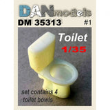 Accessories for Diorama. Toilet Bowls (kit #1) 4 pcs Dan Models 35313 Scale 1:35 Model