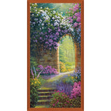 Sunrays Creations Needlearts Floral Gateway Chart & Fabric Counted Cross-Stitch Model